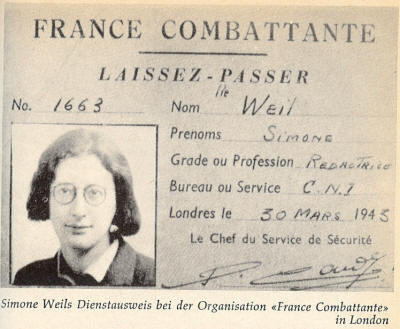 Simone Weil, France Combattante